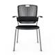 Shell Black Cinto Chair wth Arms, Silver Frame,Black,hi-res