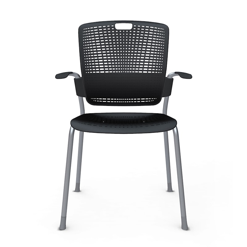 Shell Black Cinto Chair wth Arms, Silver Frame,Black,hi-res image number 1