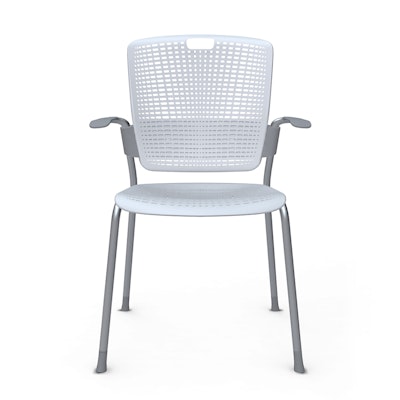 Shell Light Gray Cinto Chair wth Arms, Silver Frame