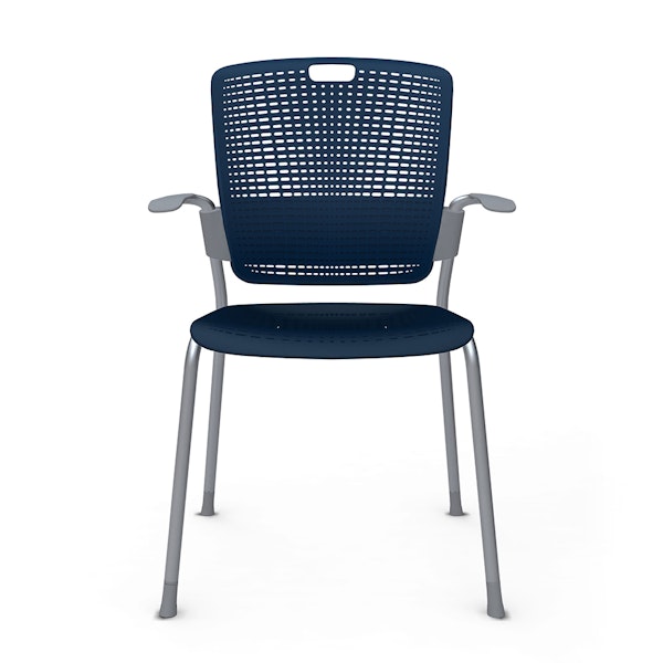 Shell Blue Cinto Chair wth Arms, Silver Frame,Navy,hi-res