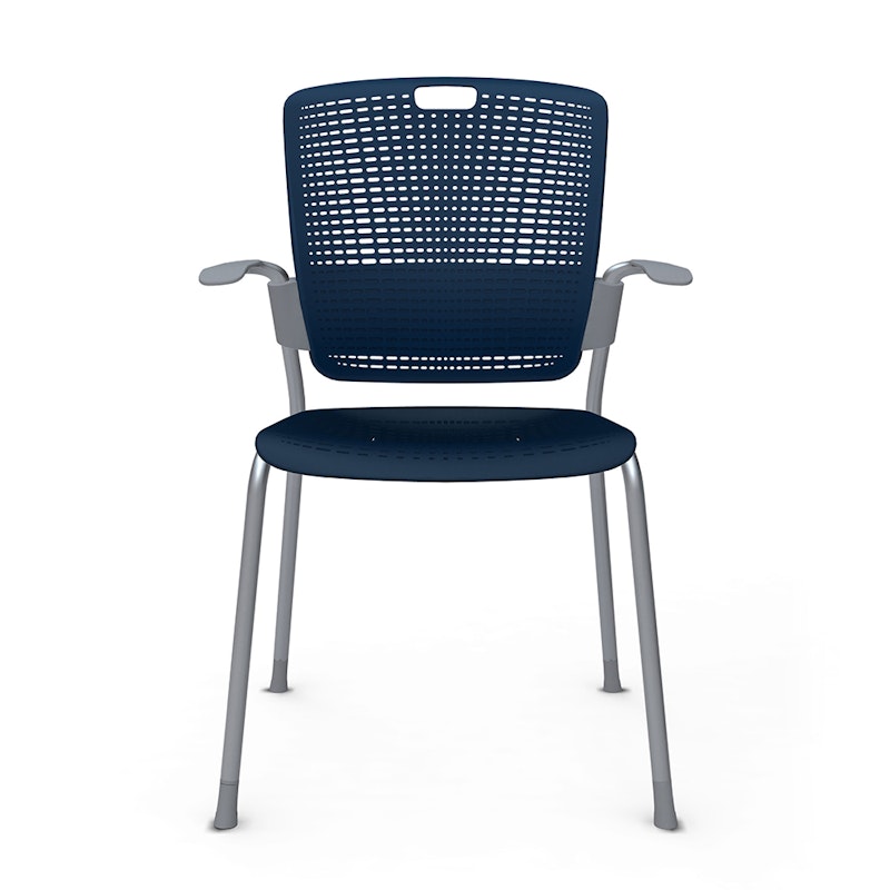 Shell Blue Cinto Chair wth Arms, Silver Frame,Navy,hi-res image number 1