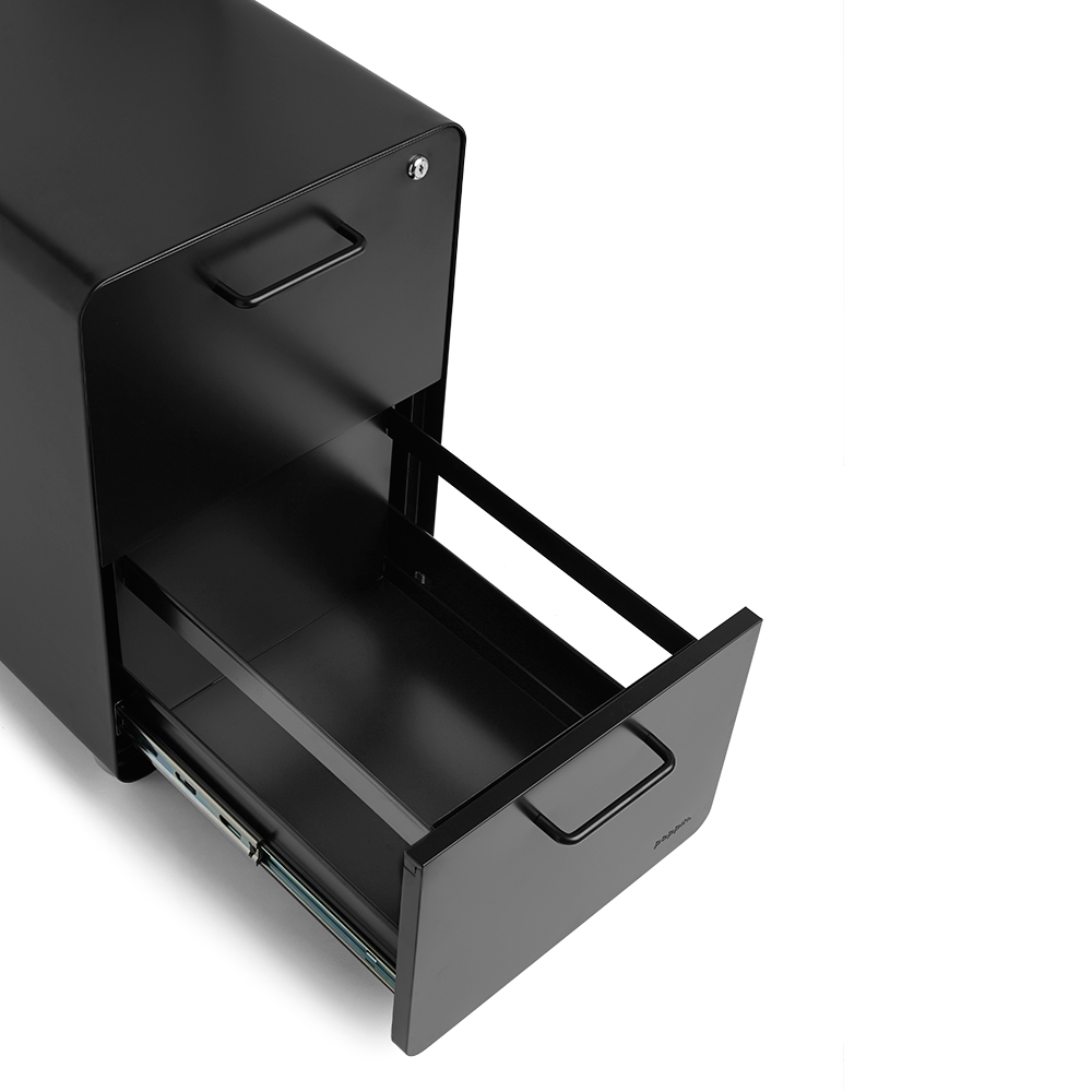 Black Stow 2-Drawer File Cabinet, Rolling,Black,hi-res