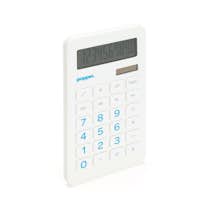 White Eco Calculator With Pool Blue Numbers