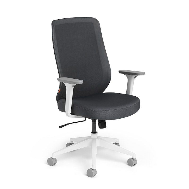 Dark Gray Max Task Chair High Back, White Frame,,hi-res image number 0.0