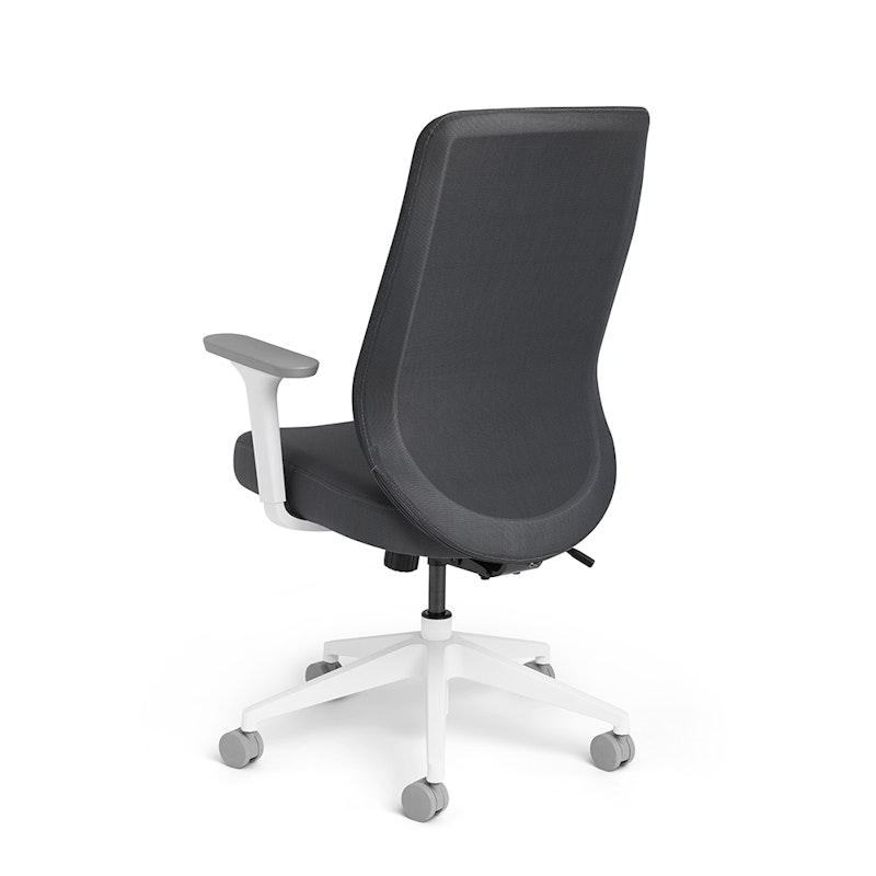 Dark Gray Max Task Chair High Back, White Frame,,hi-res image number 6.0