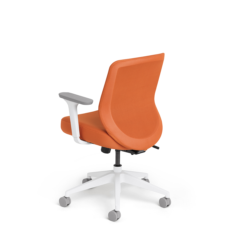 Mid-Back Orange Mesh Padded Swivel Task Office Chair with Chrome