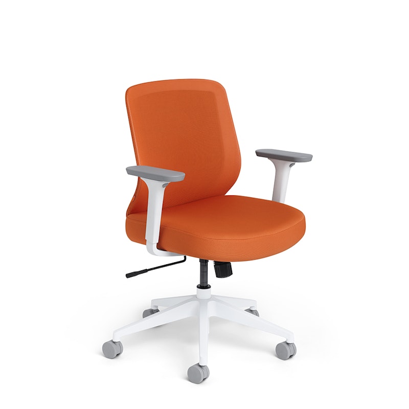Orange Max Task Chair, Mid Back, White Frame,Orange,hi-res image number 0.0