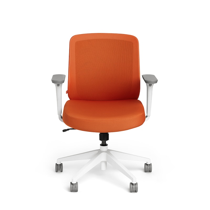 Orange Max Task Chair, Mid Back, White Frame,Orange,hi-res image number 4