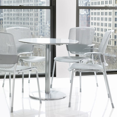 Shell White Cinto Chair wth Arms, Silver Frame,White,hi-res