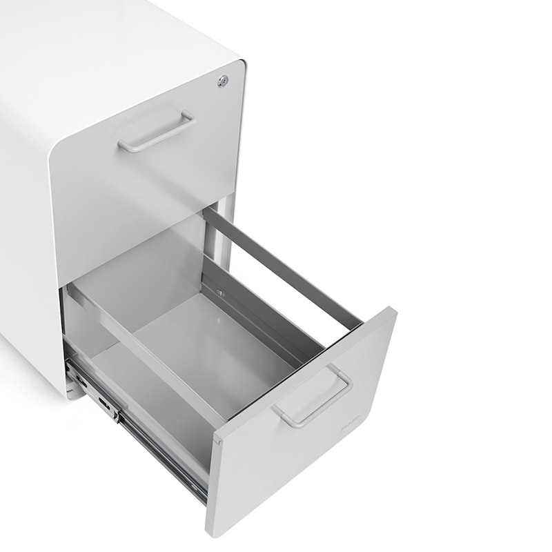 Poppin White 3-Drawer Stow Locking Filing Cabinet
