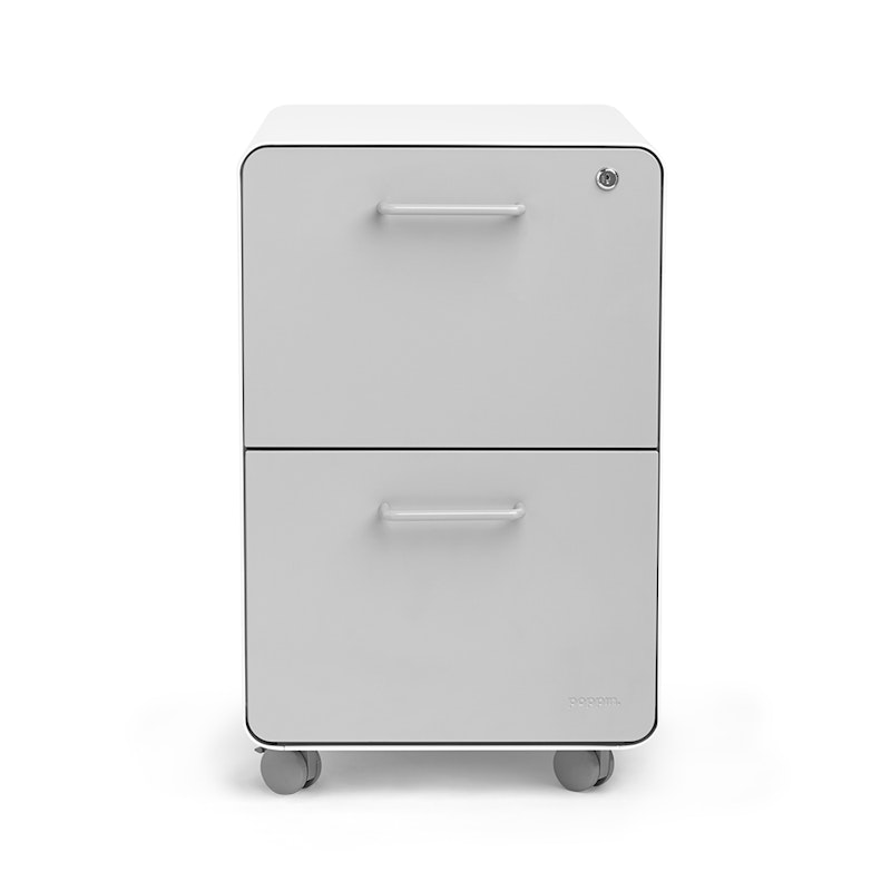 White + Light Gray Stow 2-Drawer File Cabinet, Rolling,Light Gray,hi-res image number 5