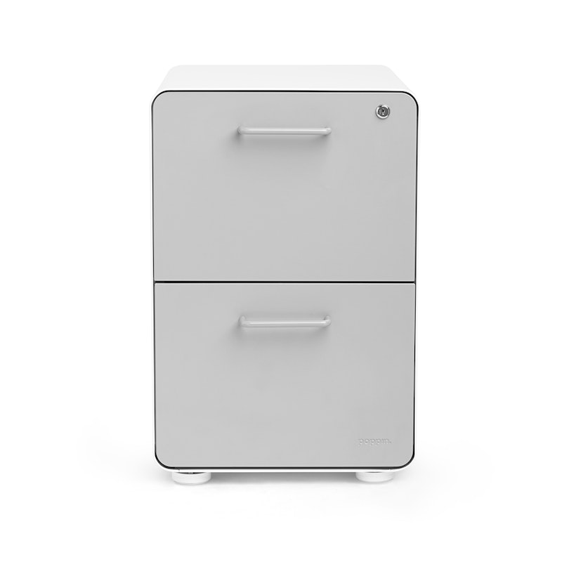 White + Light Gray Stow 2-Drawer File Cabinet,Light Gray,hi-res image number 5