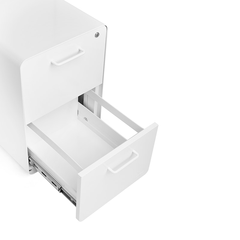 White Stow 2-Drawer File Cabinet, Rolling,White,hi-res image number 2