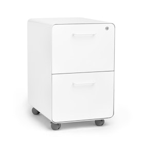 White Stow 2-Drawer File Cabinet, Rolling