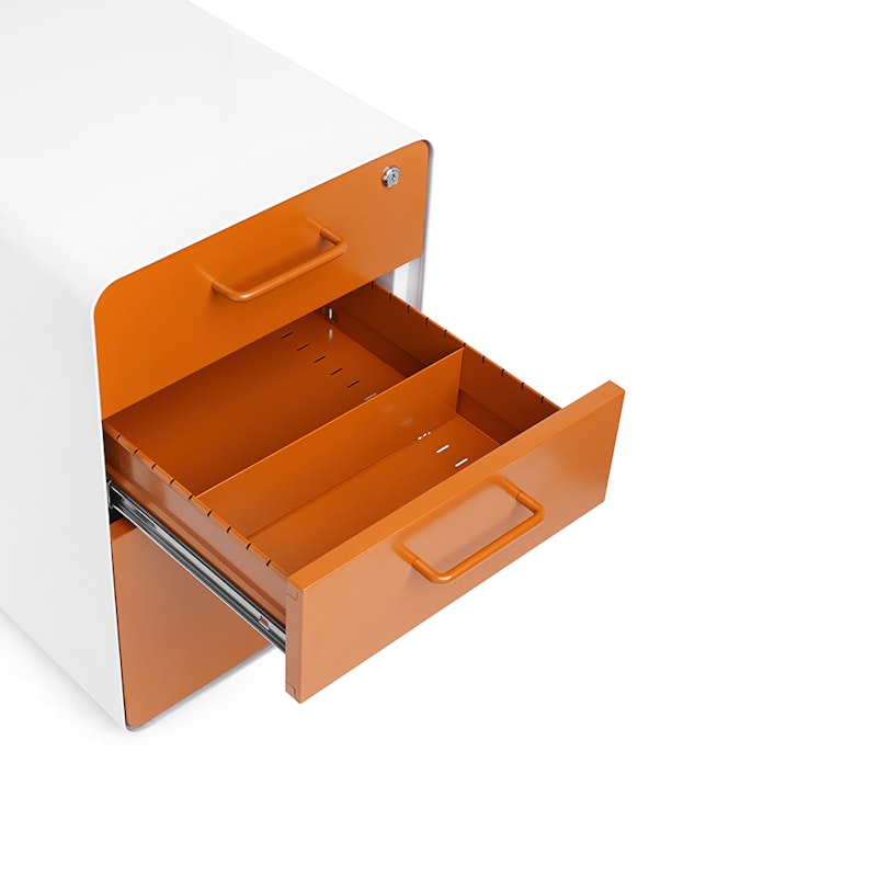 White + Orange Stow 3-Drawer File Cabinet,Orange,hi-res image number 3