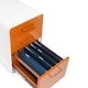 White + Orange Stow 3-Drawer File Cabinet, Rolling,Orange,hi-res