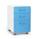 White + Pool Blue Stow 3-Drawer File Cabinet, Rolling,Pool Blue,hi-res