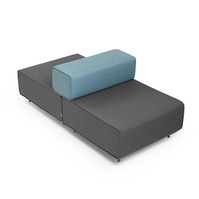 Dark Gray + Blue Block Party Lounge Back It Up Chair