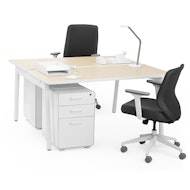 Series A Double Desk For 2, White Legs,,hi-res