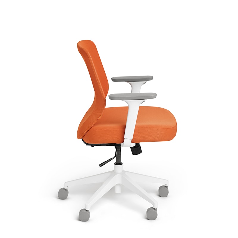 Orange Max Task Chair, Mid Back, White Frame,Orange,hi-res image number 4.0