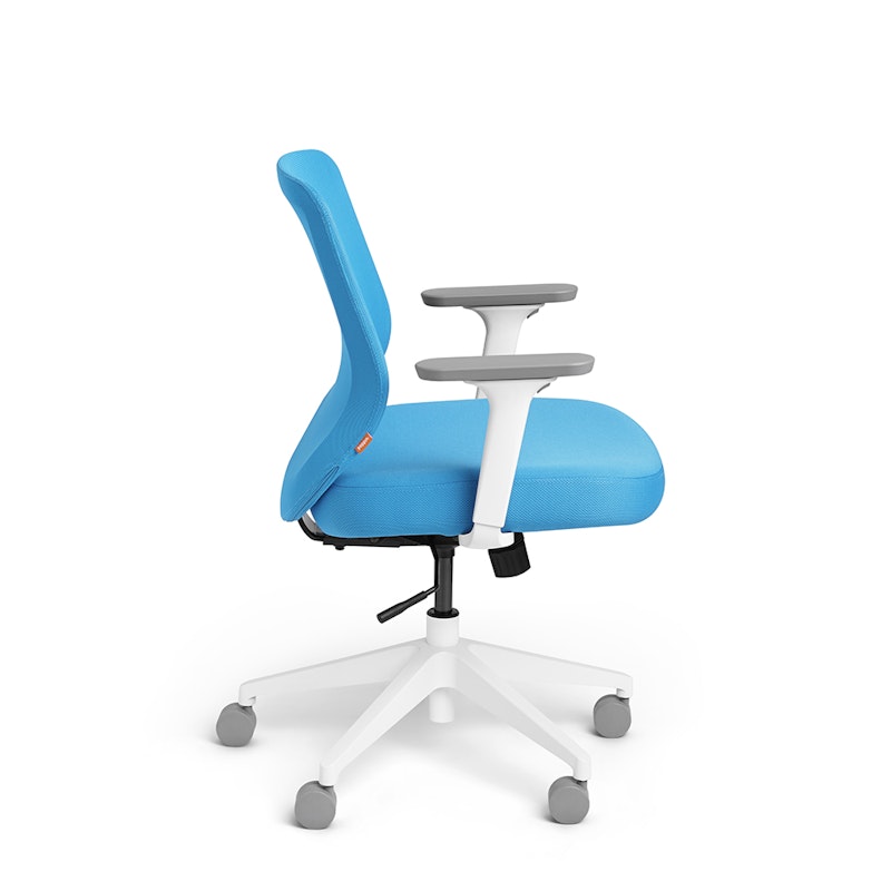 Pool Blue Max Task Chair, Mid Back, White Frame,Pool Blue,hi-res image number 4.0