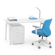 Series A Single Desk For 1, White Legs,,hi-res