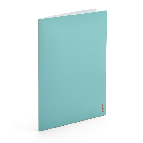 Aqua + Light Gray 2-Pocket Poly Folder,Aqua,hi-res