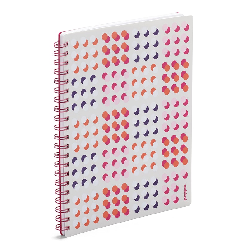 Pink Shadow Dot 1-Subject Spiral Subject Notebook,Pink,hi-res image number 0.0