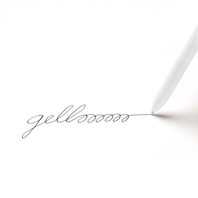 Custom White Retractable Gel Luxe Pen with Black Ink,White,hi-res