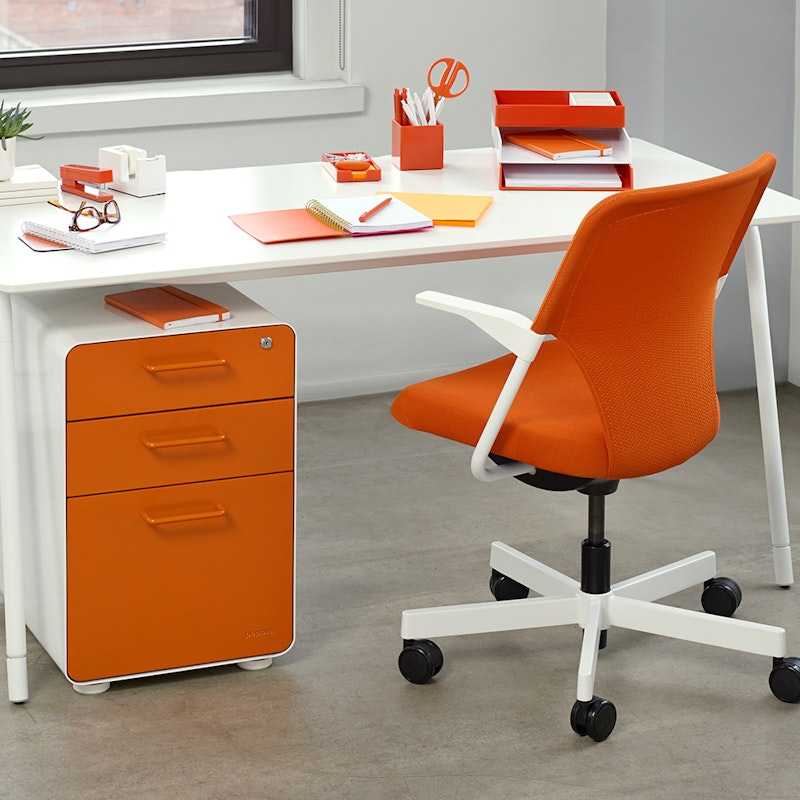 White + Orange Stow 3-Drawer File Cabinet,Orange,hi-res image number 1.0