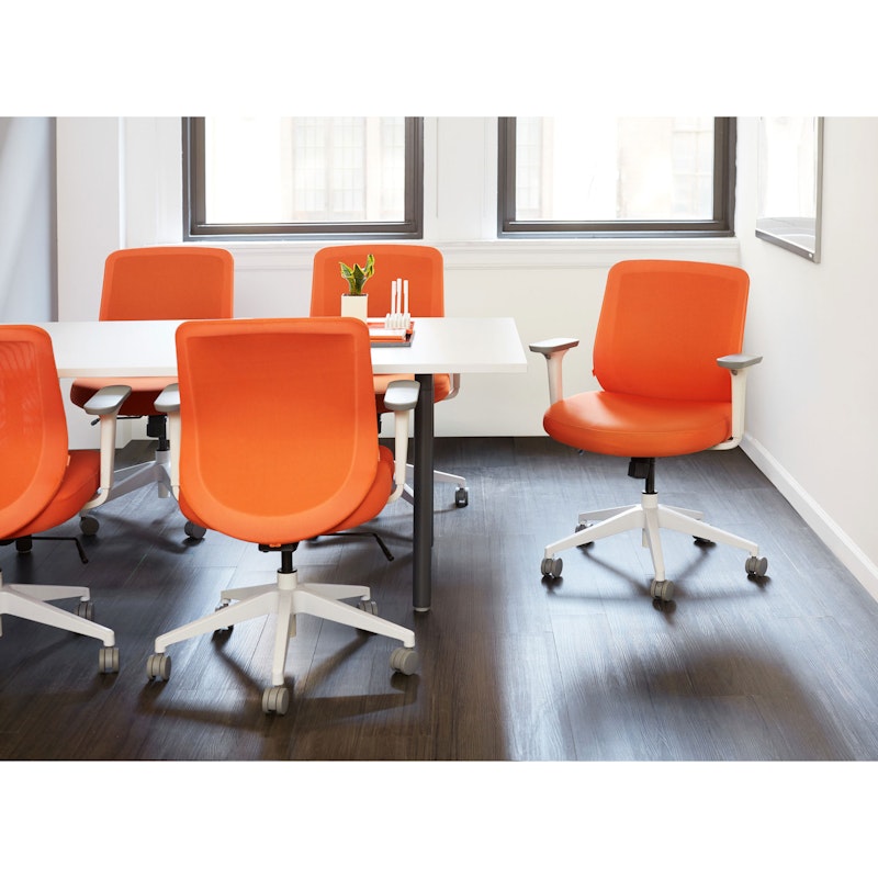 Orange Max Task Chair, Mid Back, White Frame,Orange,hi-res image number 1.0