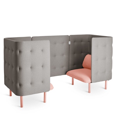 Blush + Gray QT Privacy Lounge Chair Booth