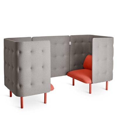 Brick + Gray QT Privacy Lounge Chair Booth