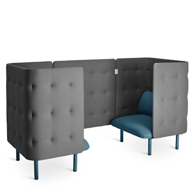 Dark Blue + Dark Gray QT Privacy Lounge Chair Booth