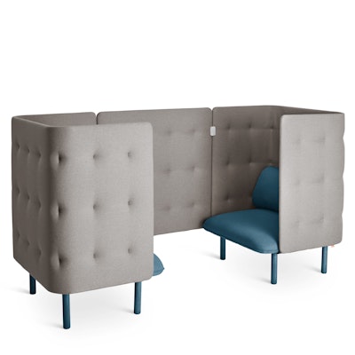 Dark Blue + Gray QT Privacy Lounge Chair Booth