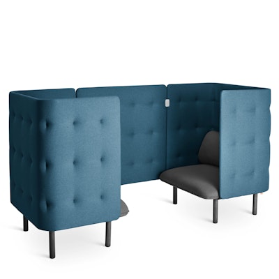 Dark Gray + Dark Blue QT Privacy Lounge Chair Booth