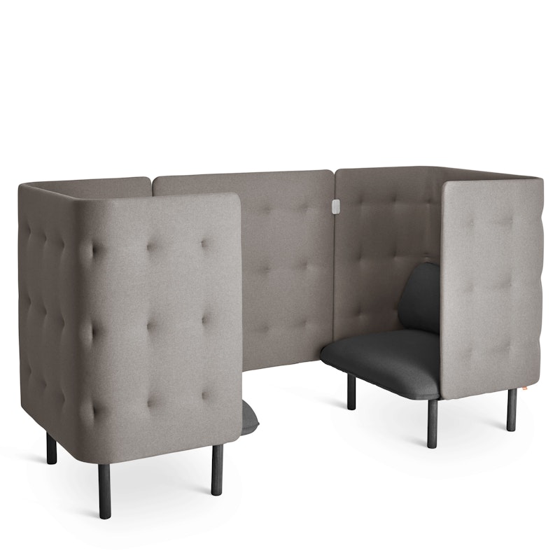 Dark Gray + Gray QT Privacy Lounge Chair Booth,Dark Gray,hi-res image number 0.0