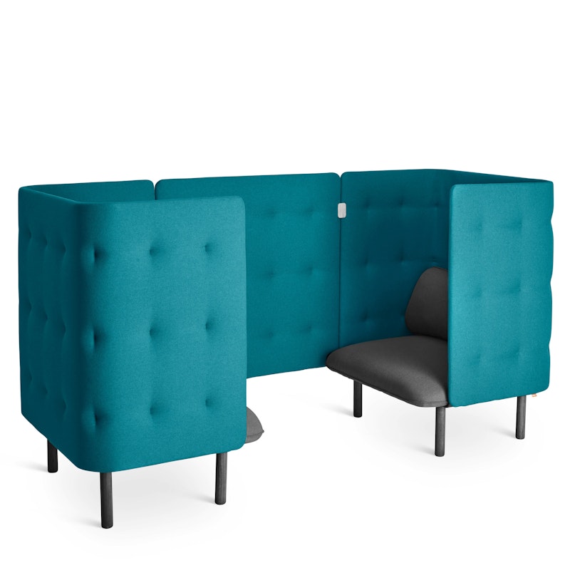 Dark Gray + Teal QT Privacy Lounge Chair Booth,Dark Gray,hi-res image number 0.0