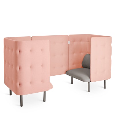 Gray + Blush QT Privacy Lounge Chair Booth