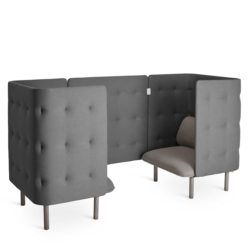 Gray + Dark Gray QT Privacy Lounge Chair Booth,Gray,hi-res image number 0.0