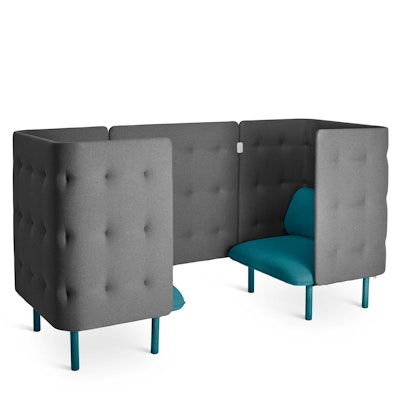 Teal + Dark Gray QT Privacy Lounge Chair Booth