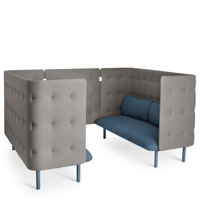 Dark Blue + Gray QT Privacy Lounge Sofa Booth