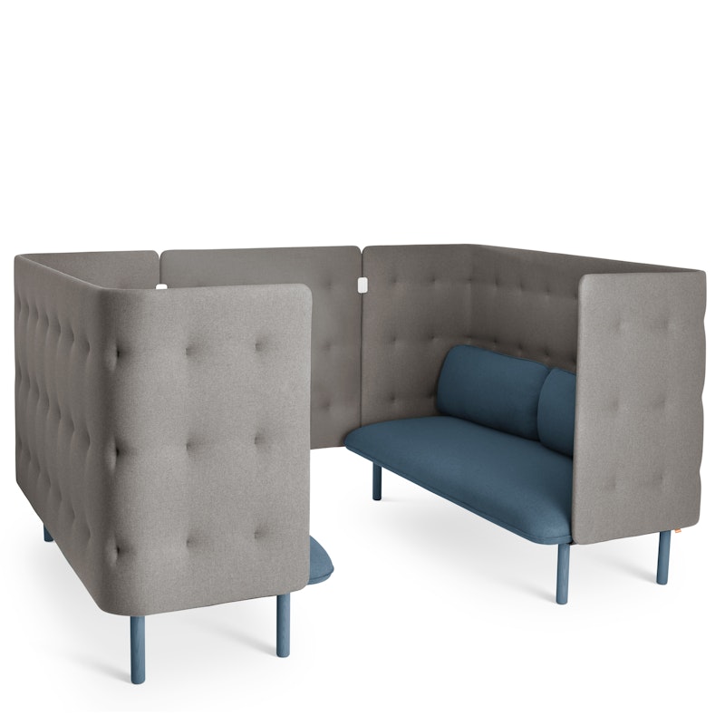 Dark Blue + Gray QT Privacy Lounge Sofa Booth,Dark Blue,hi-res image number 0.0