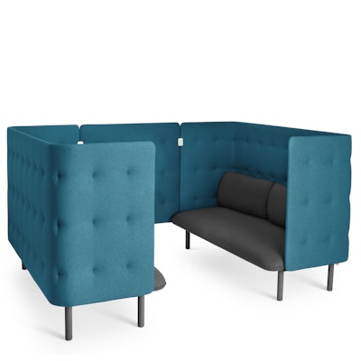 Dark Gray + Teal QT Privacy Lounge Sofa Booth