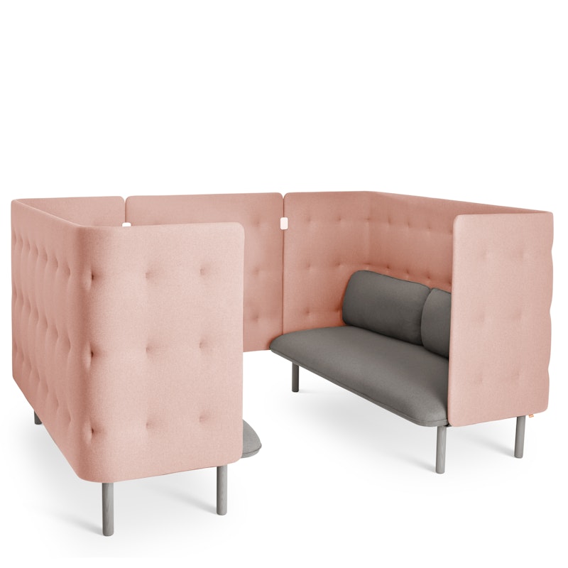 Gray + Blush QT Privacy Lounge Sofa Booth,Gray,hi-res image number 0.0