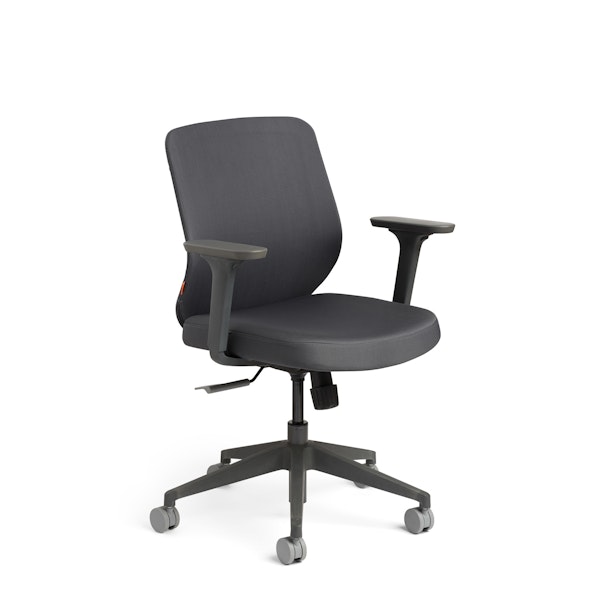 Dark Gray Max Task Chair, Mid Back, Charcoal Frame,Dark Gray,hi-res