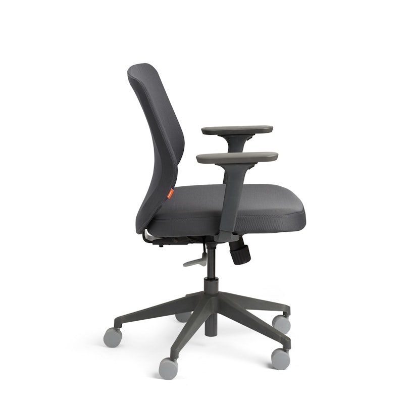 Dark Gray Max Task Chair, Mid Back, Charcoal Frame,Dark Gray,hi-res image number 3