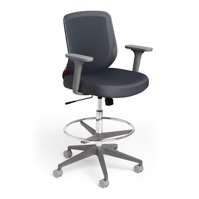 Dark Gray Max Drafting Chair, Mid Back, Charcoal Frame