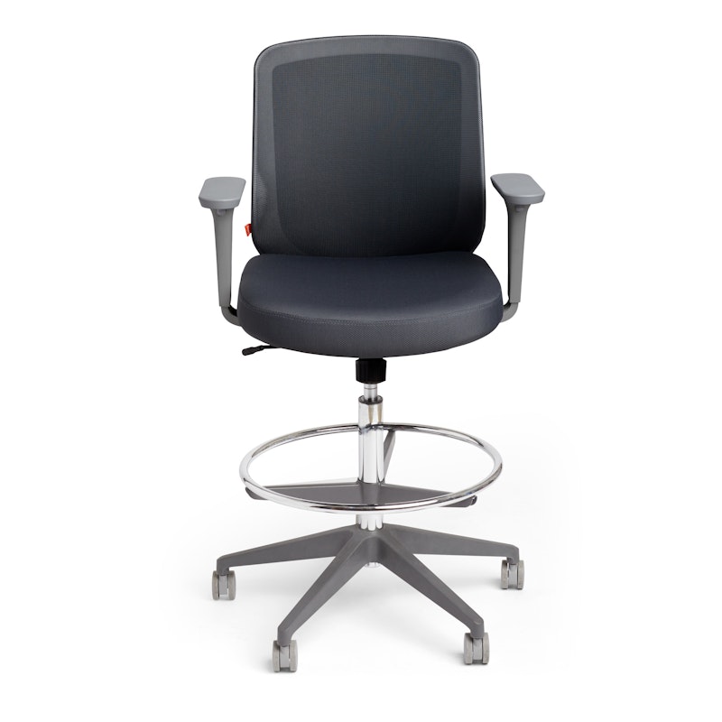 Dark Gray Max Drafting Chair, Mid Back, Charcoal Frame,Dark Gray,hi-res image number 2.0