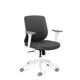 Dark Gray Max Task Chair, Mid Back, White Frame,Dark Gray,hi-res